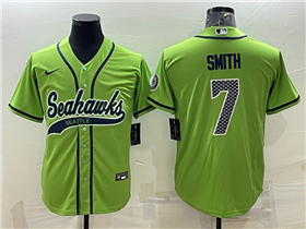 Seattle Seahawks #7 Geno Smith Gray Baseball Cool Base Jersey