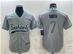 Seattle Seahawks #7 Geno Smith Gray Baseball Cool Base Jersey