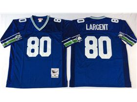 Seattle Seahawks #80 Steve Largent Throwback Blue Jersey