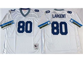 Seattle Seahawks #80 Steve Largent Throwback White Jersey