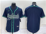 Seattle Seahawks Navy Baseball Cool Base Team Jersey