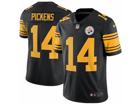 Pittsburgh Steelers #14 George Pickens Black Color Rush Limited Jersey