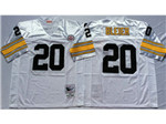 Pittsburgh Steelers #20 Rocky Bleier 1975 Throwback White Jersey