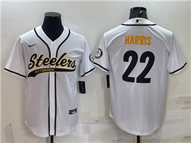 Pittsburgh Steelers #22 Najee Harris White Baseball Cool Base Jersey