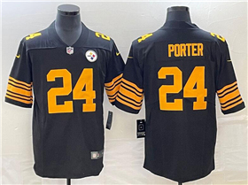 Pittsburgh Steelers #24 Joey Porter Jr. Black Color Rush Limited Jersey