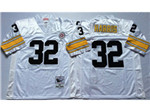 Pittsburgh Steelers #32 Franco Harris 1975 Throwback White Jersey