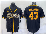 Pittsburgh Steelers #43 Troy Polamalu Black/Gold Baseball Cool Base Jersey