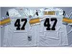 Pittsburgh Steelers #47 Mel Blount 1975 Throwback White Jersey