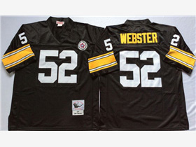 Pittsburgh Steelers #52 Mike Webster 1975 Throwback Black Jersey