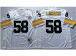 Pittsburgh Steelers #58 Jack Lambert 1975 Throwback White Jersey