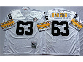 Pittsburgh Steelers #63 Dermontti Dawson Throwback White Jersey