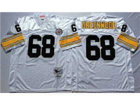 Pittsburgh Steelers #68 L.C. Greenwood 1975 Throwback White Jersey