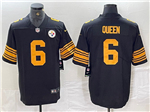 Pittsburgh Steelers #6 Patrick Queen Color Rush Black Limited Jersey