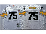 Pittsburgh Steelers #75 Joe Greene 1975 Throwback White Jersey