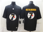 Pittsburgh Steelers #7 Ben Roethlisberger Black Shadow Logo Limited Jersey