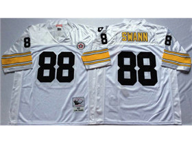 Pittsburgh Steelers #88 Lynn Swann 1975 Throwback White Jersey - TTE ...