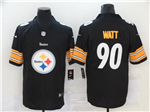 Pittsburgh Steelers #90 T.J. Watt Black Team Big Logo Vapor Limited Jersey