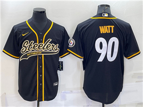 Pittsburgh Steelers #90 T.J. Watt Black Baseball Cool Base Jersey