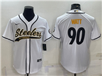 Pittsburgh Steelers #90 T.J. Watt White Baseball Cool Base Jersey