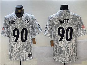 Pittsburgh Steelers #90 T.J. Watt Arctic Camo 2024 Salute To Service Limited Jersey