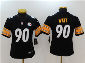 Pittsburgh Steelers #90 T.J. Watt Women's Black Vapor Limited Jersey