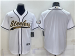 Pittsburgh Steelers White Baseball Cool Base Team Jersey