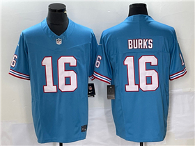 Tennessee Titans #16 Treylon Burks Light Blue Oilers Throwback Vapor F.U.S.E. Limited Jersey