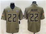 Tennessee Titans #22 Derrick Henry 2022 Olive Salute To Service Limited Jersey