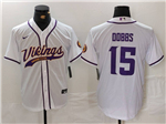 Minnesota Vikings #15 Dallas Turner White Baseball Limited Jersey