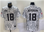 Minnesota Vikings #18 Justin Jefferson Arctic Camo 2024 Salute To Service Limited Jersey