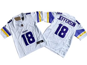 Minnesota Vikings #18 Justin Jefferson Youth White Vapor F.U.S.E. Limited Jersey