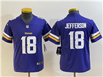 Minnesota Vikings #18 Justin Jefferson Youth Purple Vapor Limited Jersey