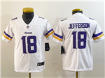 Minnesota Vikings #18 Justin Jefferson Youth White Vapor Limited Jersey