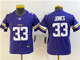 Minnesota Vikings #33 Aaron Jones Youth Purple Vapor Limited Jersey