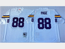 Minnesota Vikings #88 Alan Page 1975 Throwback White Jersey