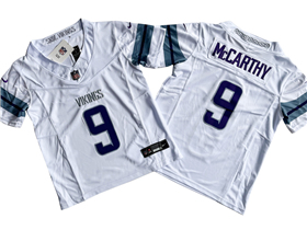 Minnesota Vikings #9 J.J. McCarthy Youth Alternate White Vapor F.U.S.E. Limited Jersey