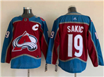 Colorado Avalanche #19 Joe Sakic Home Burgundy Jersey