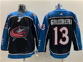 Columbus Blue Jackets #13 Johnny Gaudreau Black Reverse Retro 2.0 Jersey