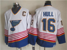 St. Louis Blues #16 Brett Hull 1995 CCM Vintage White Jersey