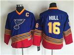 St. Louis Blues #16 Brett Hull Youth CCM Vintage Blue Jersey