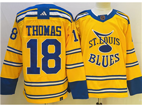 St. Louis Blues #18 Robert Thomas Yellow Reverse Retro 2.0 Jersey