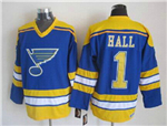 St. Louis Blues #1 Glenn Hall 1980's CCM Vintage Blue Jersey