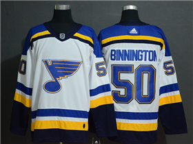 St. Louis Blues #50 Jordan Binnington White Jersey