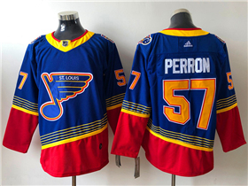 St. Louis Blues #57 David Perron Blue Vintage Jersey