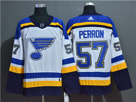 St. Louis Blues #57 David Perron White Jersey