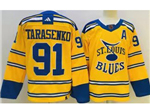 St. Louis Blues #91 Vladimir Tarasenko Yellow Reverse Retro 2.0 Jersey