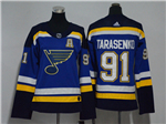 St. Louis Blues #91 Vladimir Tarasenko Women's Home Blue Jersey