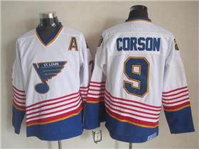 St. Louis Blues #9 Shayne Corson 1995 CCM Vintage White Jersey