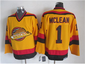 Vancouver Canucks #1 Kirk McLean 1989 CCM Vintage Yellow Jersey