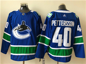 Vancouver Canucks #40 Elias Pettersson Home Blue Jersey